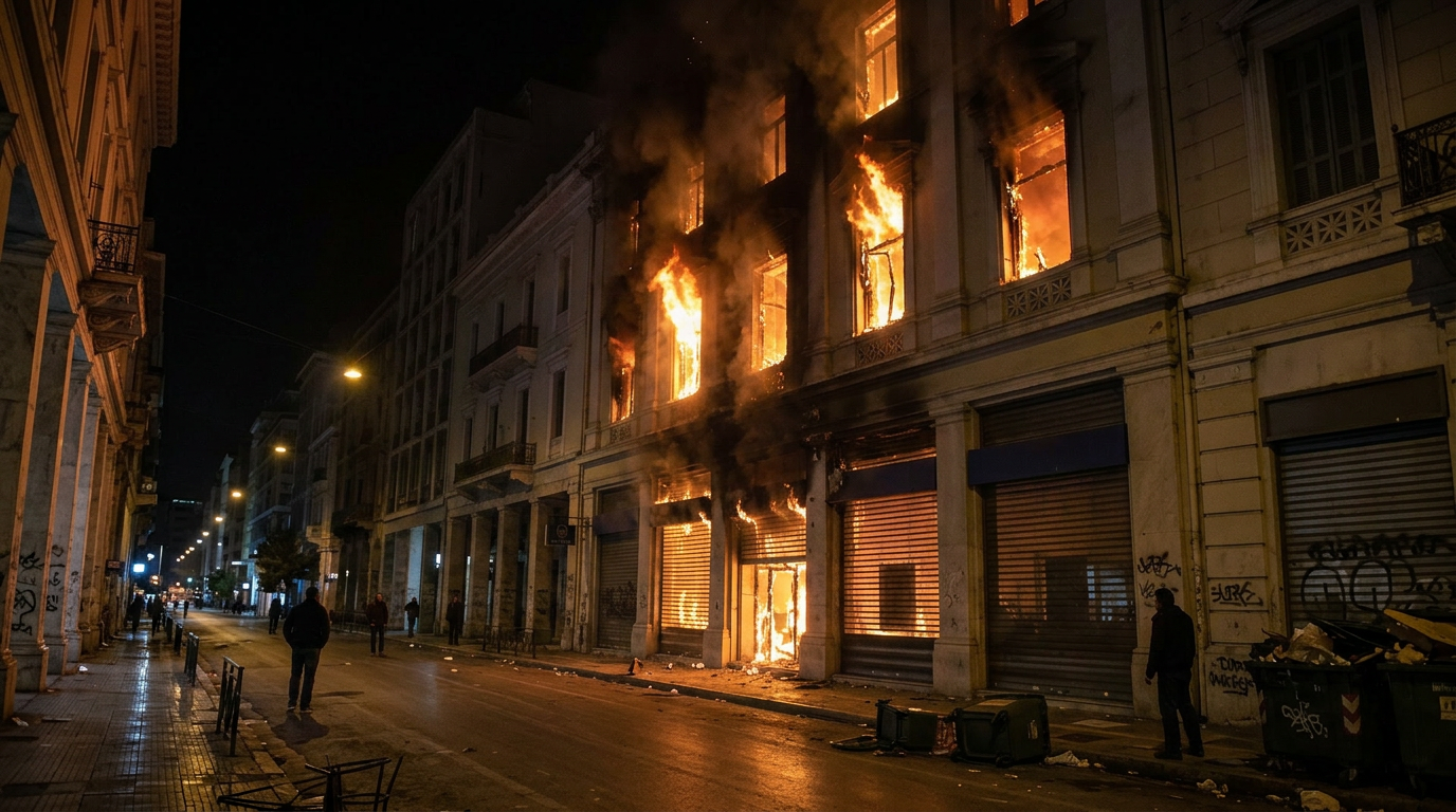 3 People Burned Alive in Greek Bank 16 Years Ago Today