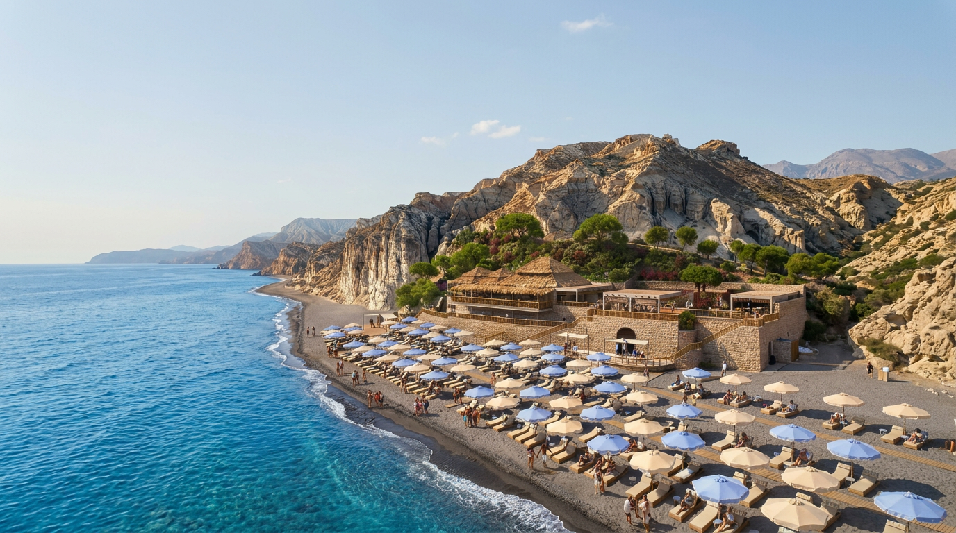 Royal Caribbean Opens First European Beach Club in Santorini