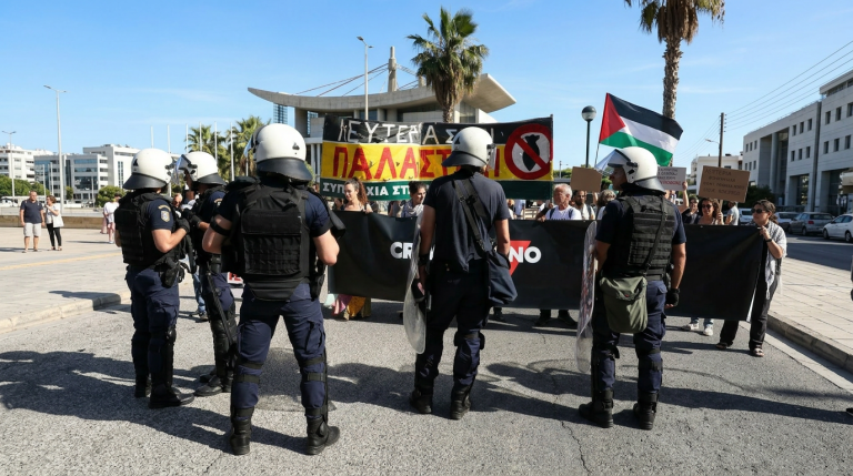Pro-Palestine Groups Shut Down Piraeus Terminal Over Israeli Cruise Ship