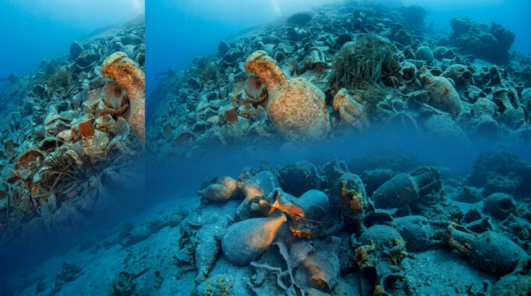 Ancient Shipwreck Off Andros Had 600 Amphorae Sitting 40 Meters Down