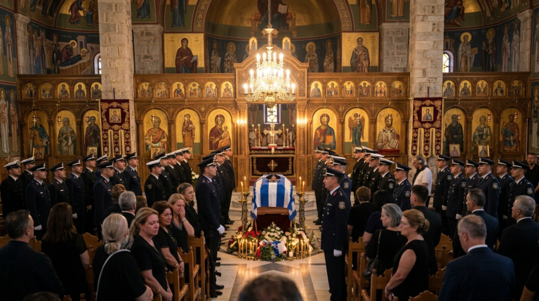 Greek Firefighter Killed on Duty Gets Hero's Farewell