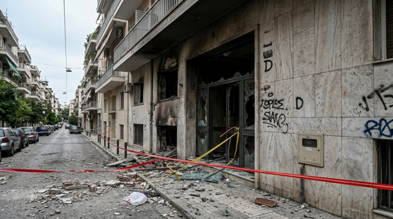 Athens Police Blown Up by Bomb Trap Hidden in a Bag
