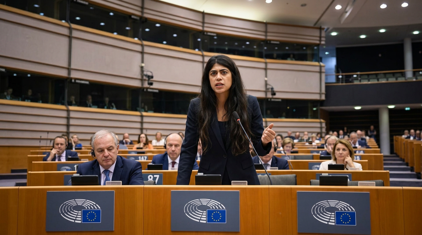 French MEP Knocks Down Israeli Flag at October 7 Memorial Exhibition