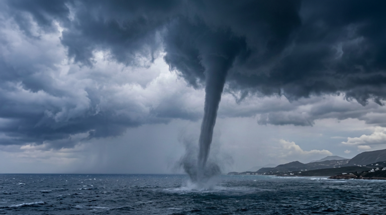 Waterspout Caught on Video Off the Coast of Kos